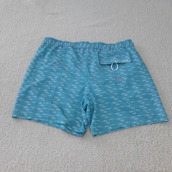 Spyder Swim Trunks Mens XL Shorts Lined Blue Geometric Drawstring Beach - Picture 2 of 14